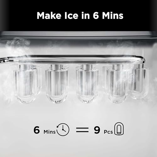 Countertop Ice Maker (Black with Ice Basket Handle / 26lbs)