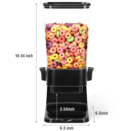 Cereal Dispenser Countertop with 4 Pack Bowls and Spoons 5.5 Qt (5.5Qt & Black & 2pack)
