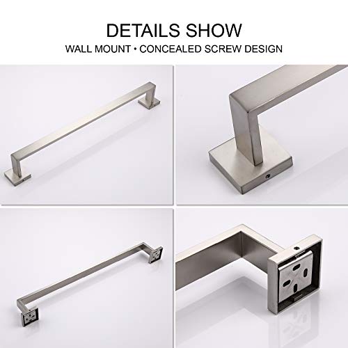 23.6 Inch Black Single Towel Bar Rack (Brushed Nickel / 23.6-Inch)