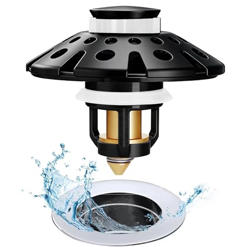 Bathroom Sink Drain Strainer (Matte Black)