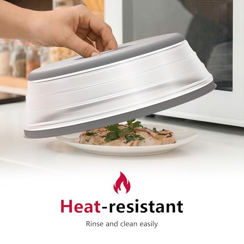 Microwave Splatter Cover Vented for Food with Hook Hole (2 packs-Grey / M(11"x3.26")-Pack of 2)
