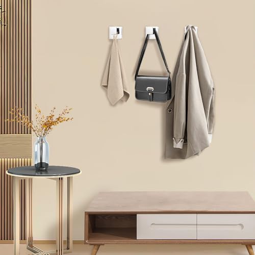 4 Pack Towel Hooks Hand Towel Holder Robe Hanger Polished Chrome (Square / Polished Chrome)