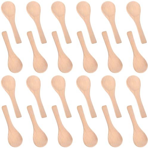24 Pcs Small Wooden Spoons (Light Wood)