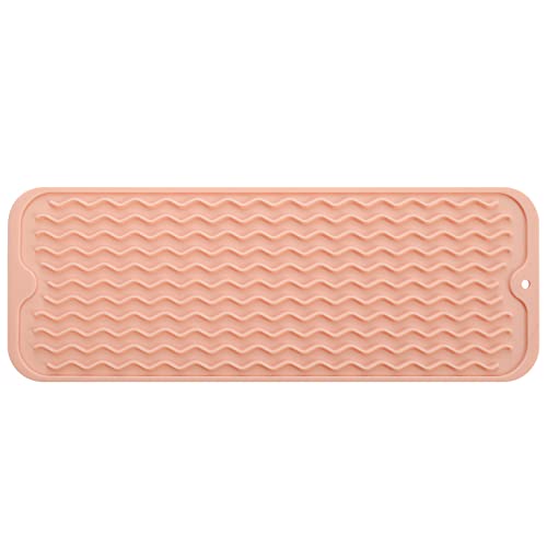 Silicone Dish Drying Mat for Multiple Usage (Pink / 17"L x 6"W)