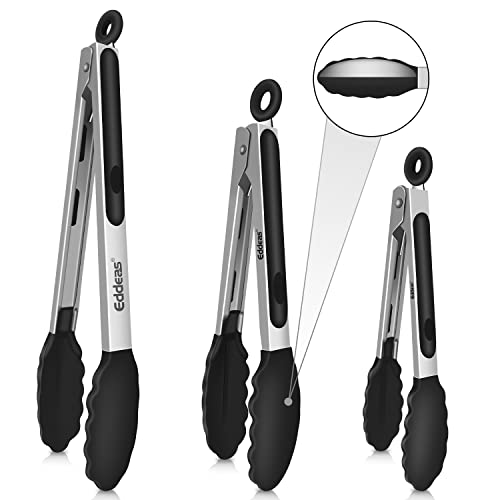 Kitchen Tongs Up To 600°F Silicone Tongs for Cooking 3Pcs 7 (3 Count)
