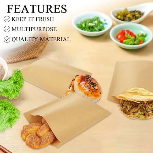 Wax Paper Sandwich Bags 8x6 inch Wax Paper Bags for Food (Kraft-800PCS / 8x6 inch)