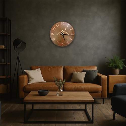 Handmade Pure Copper Wall Clock for Home Decoration (Rusty Landscape / 11)