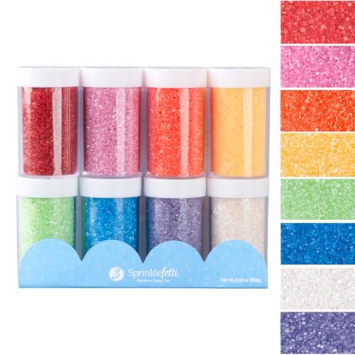 Rainbow Sugar Crystals Multi Pack for Decorating (Rainbow)