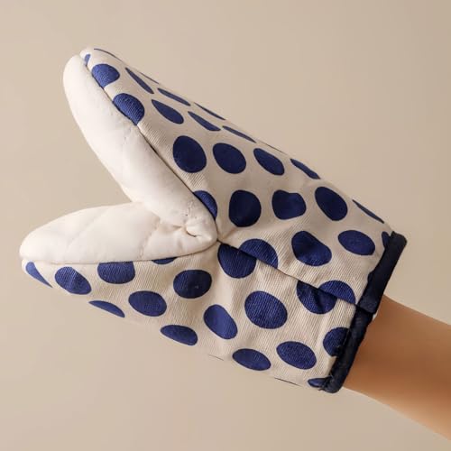 1 Pair Mini Oven Mitts (Dotblue)