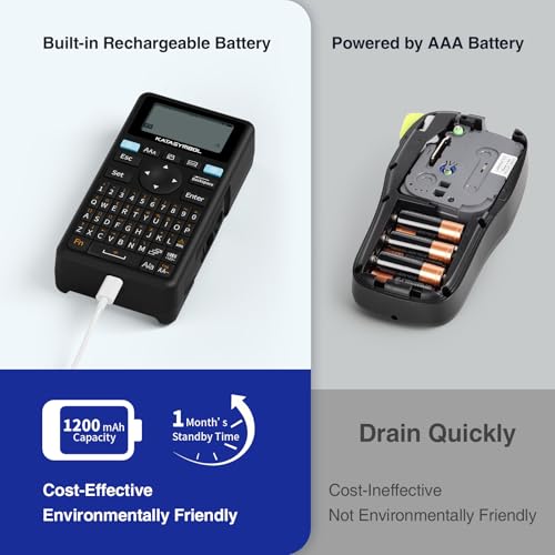 E11 Keyboard & Bluetooth Label Maker Machine with 4 Tapes (Black)
