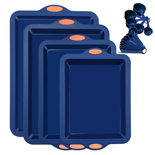 Silicone Baking Pans Set (4-Piece Baking Pans Set / Navy Blue)