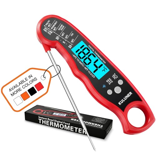 Digital Instant Read Meat Thermometer for Cooking (Red)