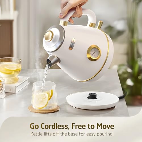 Retro Electric Kettle (Pearl White)