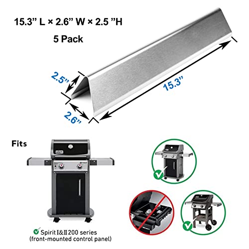 7636 Flavorizer Bars for Weber Spirit 300 & Spirit II 300 GS4 E310 E315 E320 E330 S310 S315 S320 S330 (15.3"×2.6"×2.511" - 7636 Spirit 300)