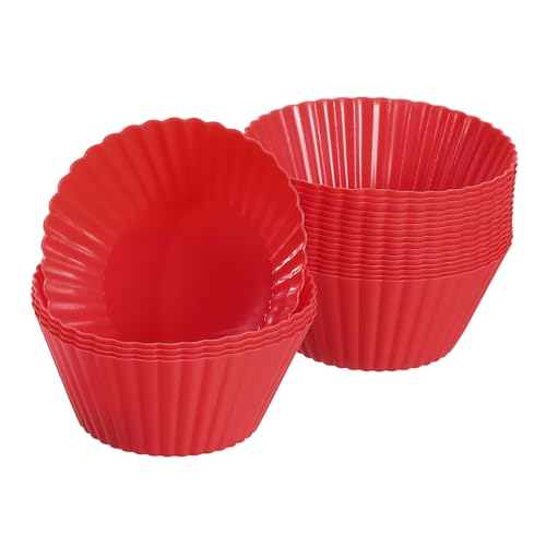 18Pcs Silicone Cupcake Liners (Red / 2")