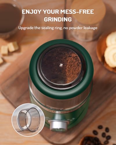 Electric Super Silent Blade Coffee Grinder (Green / 1 Bowl)