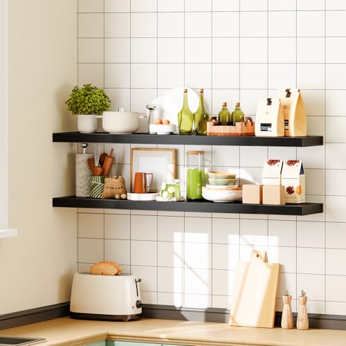 Floating Shelves for Wall (Black / 47.2 Inches)