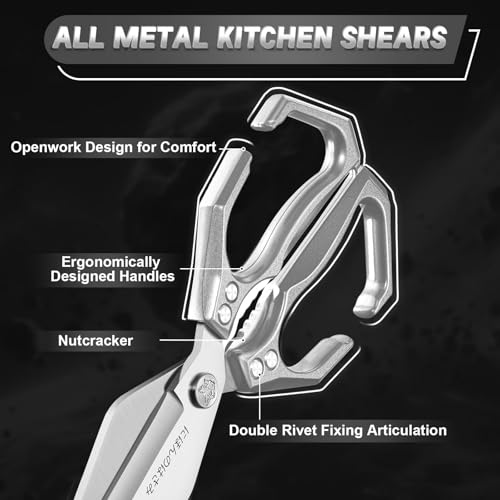 Kitchen Scissors Set for Food with Sharp Bone (Dark Gray)