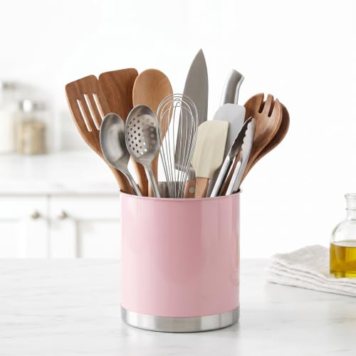 Stainless Steel Utensil Crock with Anti (Pink / Extra Large)