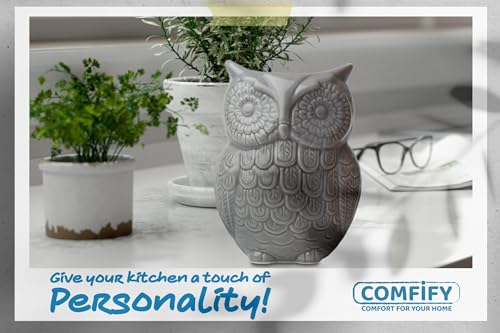 Gray Owl Utensil Holder (Gray)