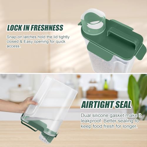 5 Lbs Pet Dog Food Storage Container for Bird Seed Rice Flour (Dark Green-5L)