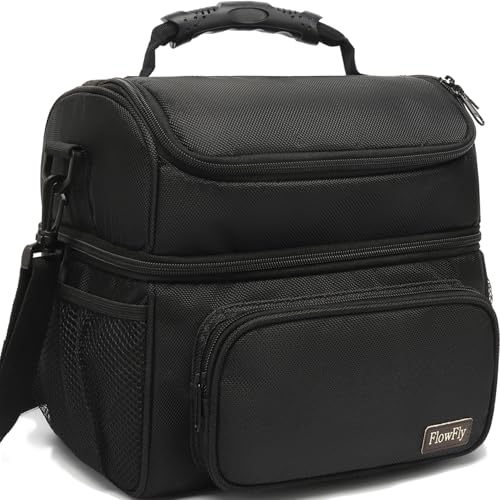 Double Layer Cooler Insulated Lunch Bag Adult Lunch Box Large Tote Bag for Men (2 Count)