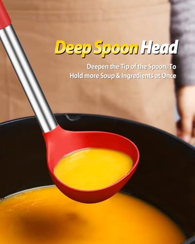 Silicone Soup Ladle and Pasta Spoon Set (2 Count)