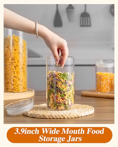 Glass Canisters with Airtight Lids (Clear / 9-50oz 2Pack)