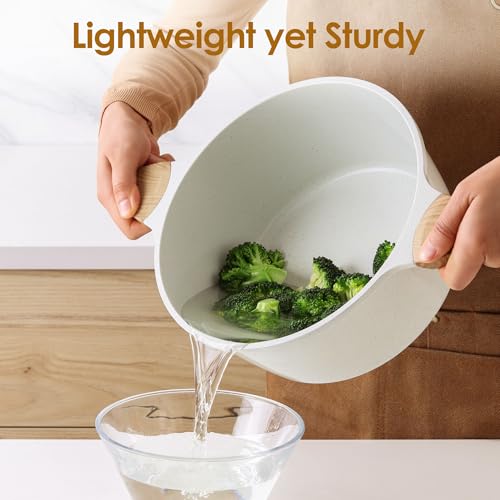 Ceramic Nonstick Stock Pot with Lid (7 Quarts / White)
