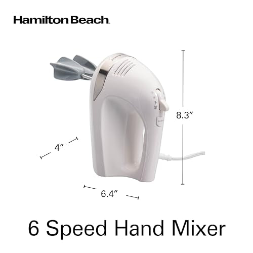 6 Speed Electric Hand Mixer With Easy Clean Beaters (White / Powerful 275 Watt Motor)
