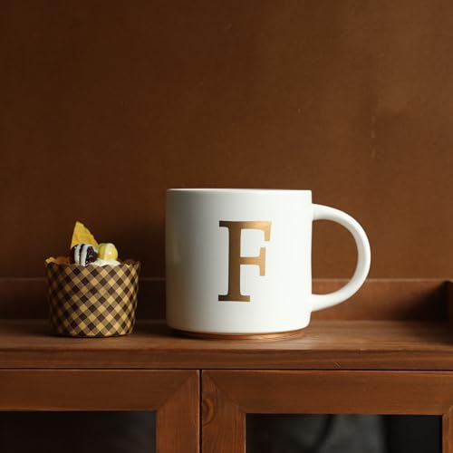 Monogram Ceramic Mugs (gold-F)