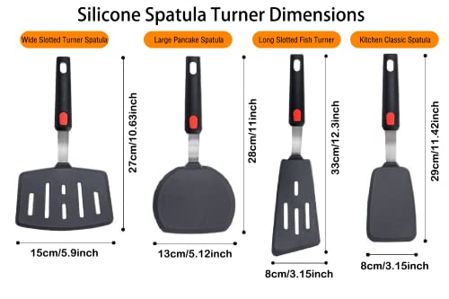 Silicone Spatula Turner Set of 4