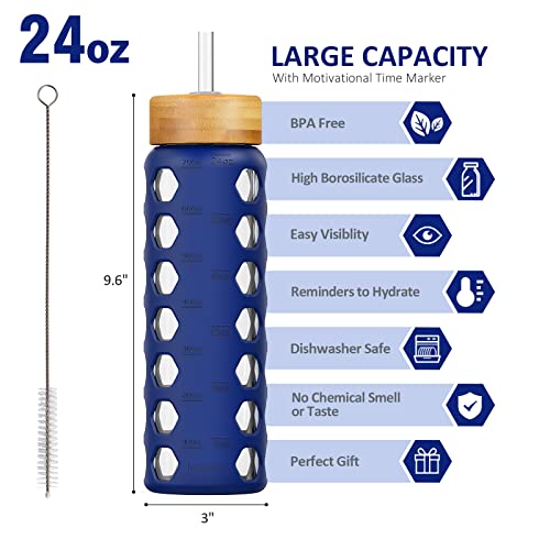 24oz Glass Water Bottle (Bule / 24 Ounces)