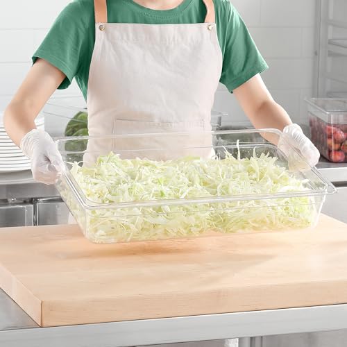 6-Pack 1/1 Size Food Pan 4 Inch Deep BPA Free Polycarbonate Food Storage Containers for Busy Kitchen Stackable Clear Hotel Pan for Buffet Party Supplies Dishwasher Safe (1/1 Size / 4" Deep)