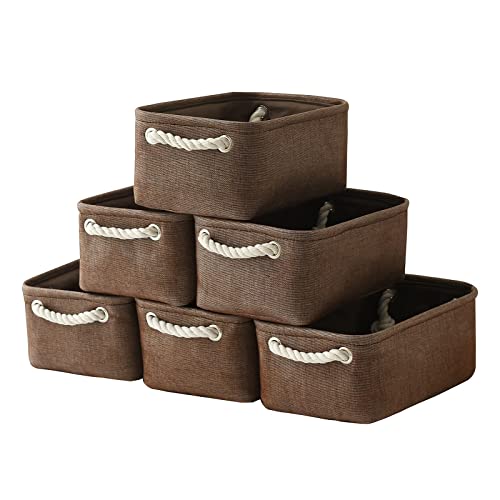 Storage Basket for Organizing (Brown / 6PCS/Small -11.8Lx7.9Wx5.2H)