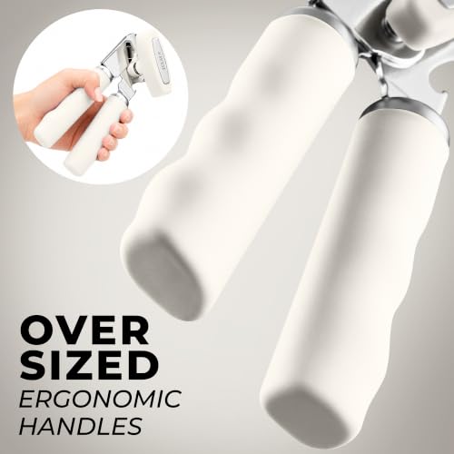 Stainless Steel Swing Open Manual Can Opener Comfortable Grip (Cream / Swing Open)