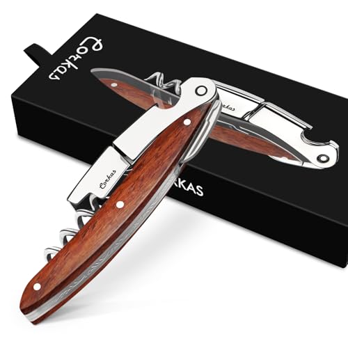 Wine Key CORKAS Prestige Waiter Corkscrew with Rosewood Handle