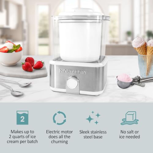Electric Ice Cream Maker (2 QT / Stainless White)