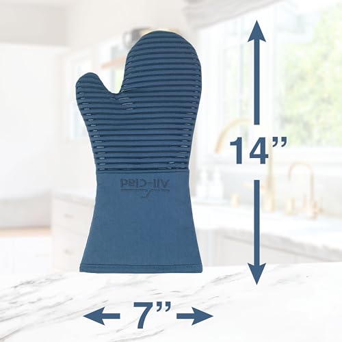Premium Silicone Oven Mitts (Indigo / 2 Pack)