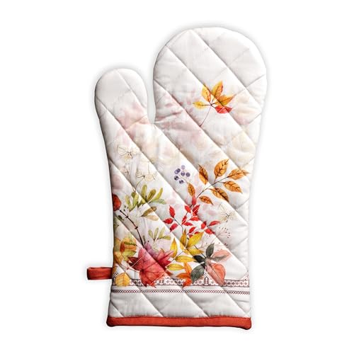 Maison d'Hermine Oven Gloves 100% Cotton Oven Mitt (056 - Amarante / 7.5" x 13" (Oven Mitt))