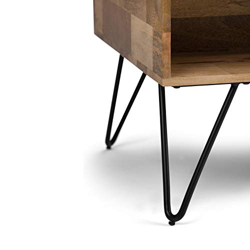 Lockhart 30" Wide Solid Mango Wood Drum Coffee Table in Natural (Wide Lift Top Coffee Table / 48 inch / Refined Natural)