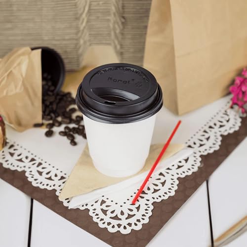 12 oz Double Wall Insulated Coffee Cup [500 Count] White Disposable Paper Hot Cup (12 OZ / Insulated - White)