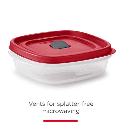 16-Piece BPA-Free Plastic Food Storage Set, Red Vented Lids - Microwave, Dishwasher Safe: Perfect for Meal Prep, Leftovers, and Kitchen Organization (16 Count)