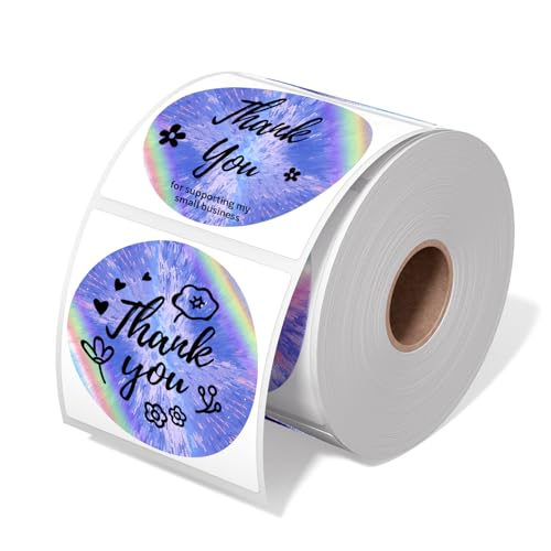 2" Round Rainbow Thermal Labels