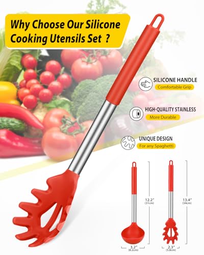 Silicone Soup Ladle and Pasta Spoon Set (2 Count)