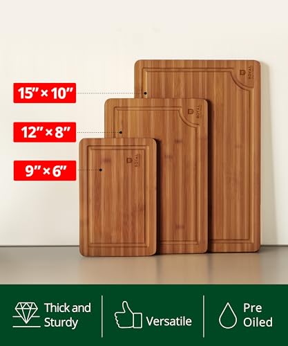 Wooden Cutting Boards for Kitchen Meal Prep & Serving (3-Piece (Gift_Set) / Brown)