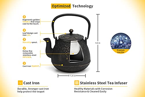 Tea Kettle for Stove Top (54 oz / Black)