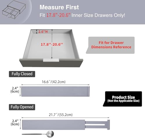 Kitchen Drawer Dividers Large (Lavender Gray / 2.4"H, Large)