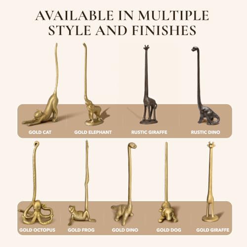 Gold Elephant Paper Towel Holder & Metal Toilet Paper Stand (Gold Elephant)