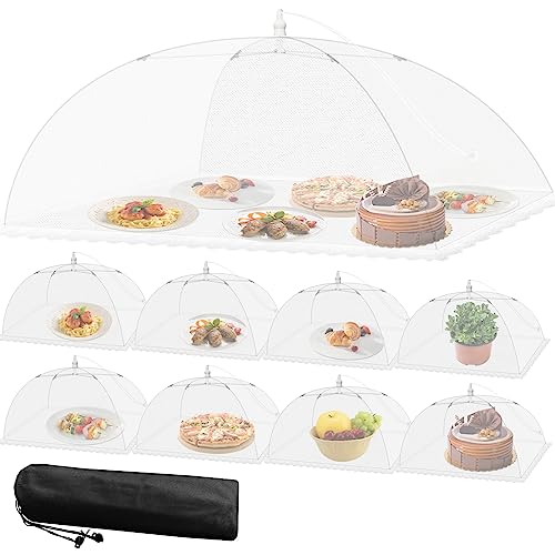 Mesh Food Covers for Outside (1 Extra Large (40x24 in) & 8 Large (17x17 in))
